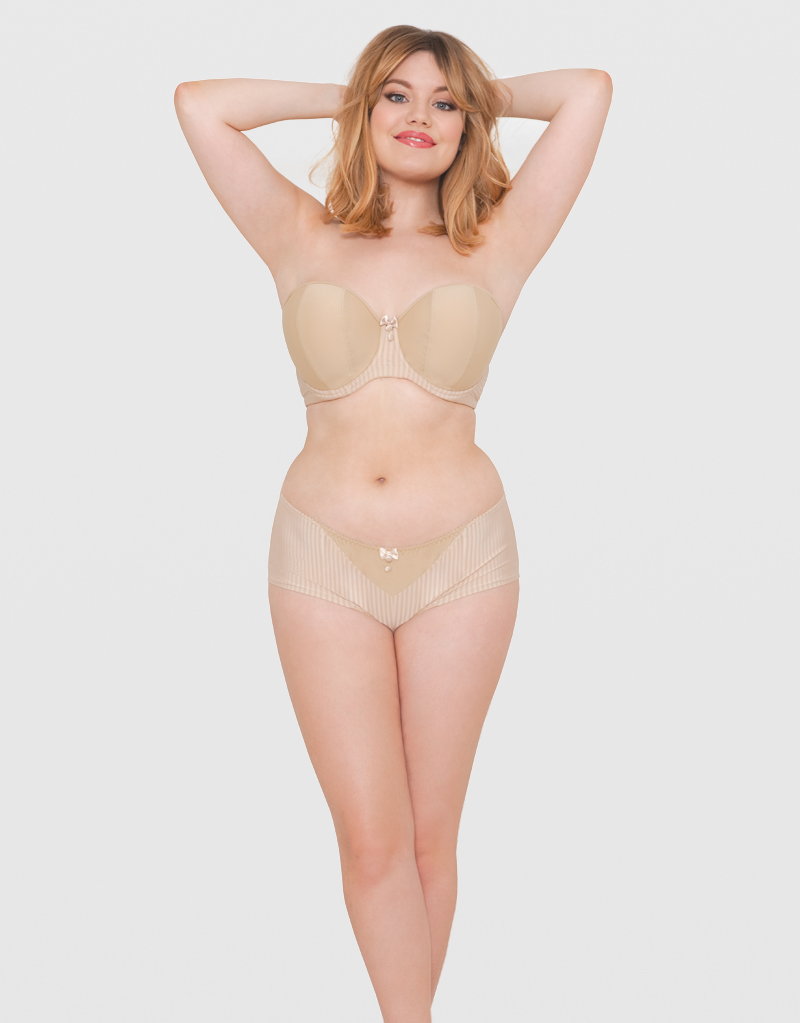 Curvy Kate Luxe Strapless/Multiway Underwire Bra UK 34HH/US 34L Nude  (Biscotti)